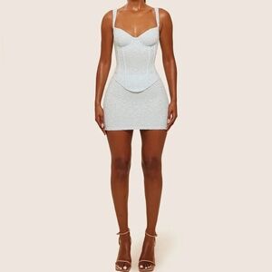 Mars The Label Cinched Corset Mini Set in Blue UK10